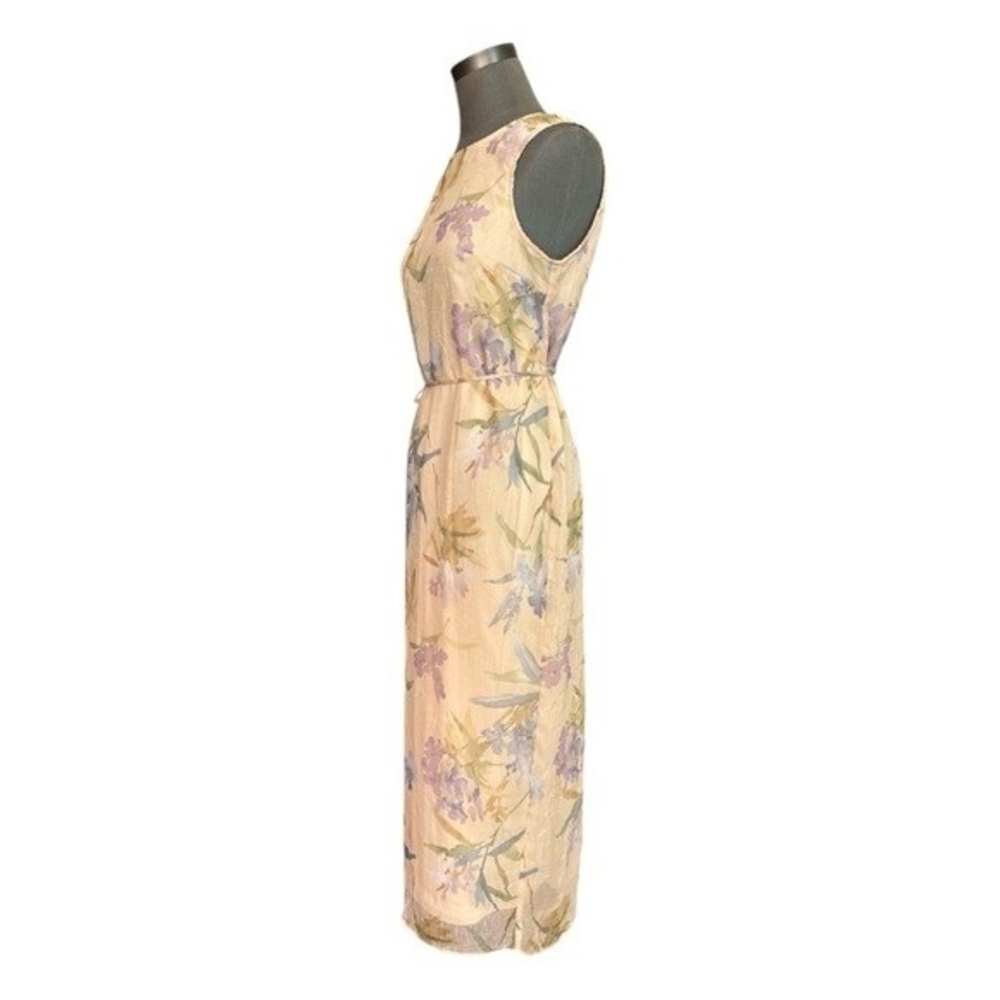 Scarlett Vintage Pastel Floral Sleeveless Maxi Dress Blue Purple Green Size 9-10 - Picture 5 of 8